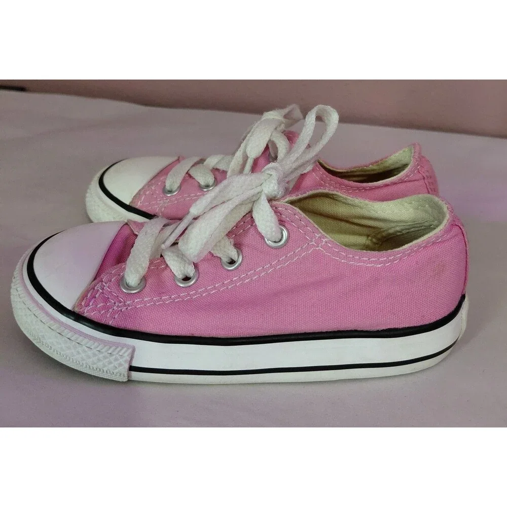 Converse Chuck Taylor All Star Kids Toddlers Pink Canvas Sneakers Size 8